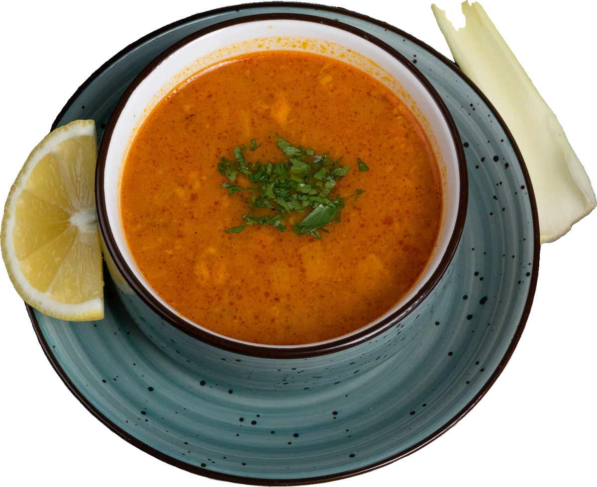 Limonlu mercimek çorbası, üstten